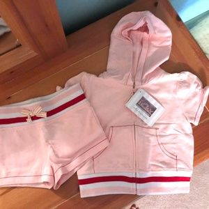 Icky Pink Aloha Shorts & Hoodie Top Pink